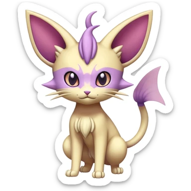 Espeon-Meowth-Delcatty-Fakémon-hybrid-creature (full body)  sticker