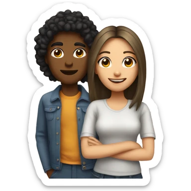 a girl with bf sticker