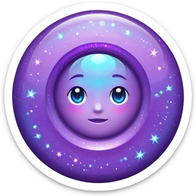 Glitter purple and cian inner circle sticker