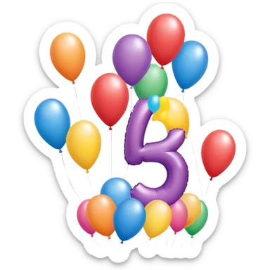 21st Birthday number balloons sticker