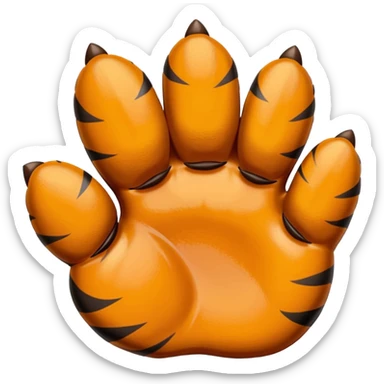 tiger paw five finger  sticker