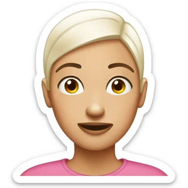 women bald emoji the expression with a Raised Eyebrow Emoji sticker