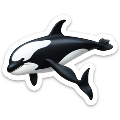 Orca whale with a football jersey and muscles  sticker