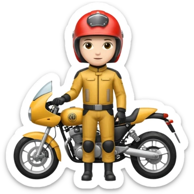 motorcycle human with helmet full body sticker