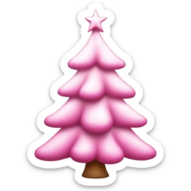 Pink Christmas tree sticker