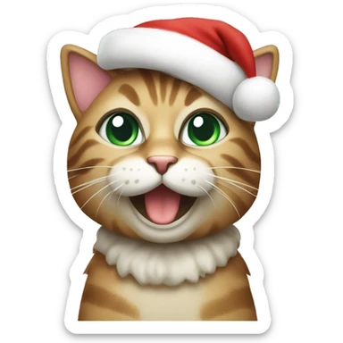 Christmas cat sticker