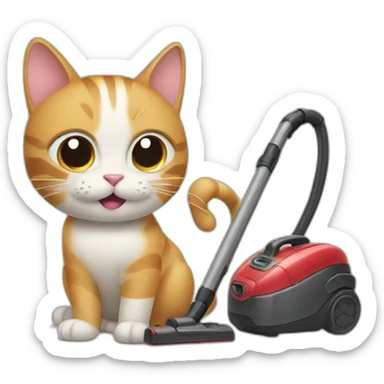 cat with a vacuum sticker