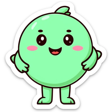 cartoon character with relieved expression after using bathroom sticker