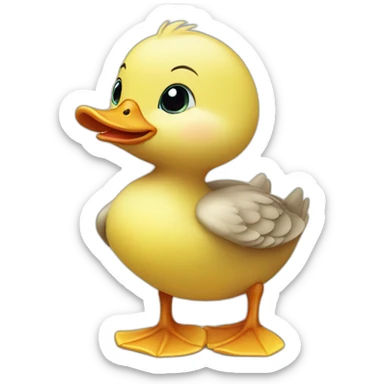 super cute baby duck sticker