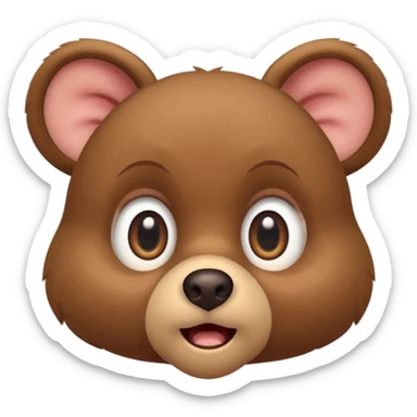 Full Beary wide-open eyes, small “O” mouth, raised eyebrows, dynamic pose, cute shock reaction sticker