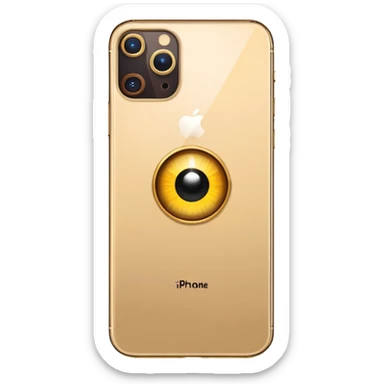 Gold iPhone 16 Pro Max, replace apple logo with fullgold eye logo backview sticker