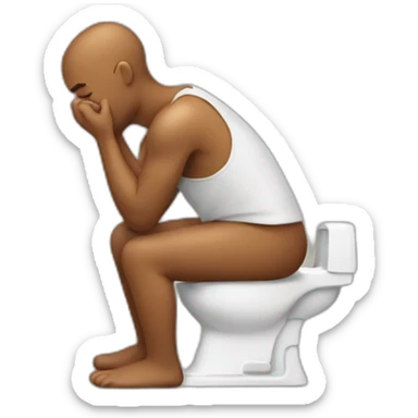 pooping man sticker