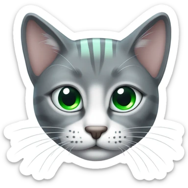 Gato gris ojos verdes sticker