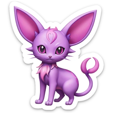 Espeon-Skitty-Fakémon-hybrid-creature (full body)  sticker