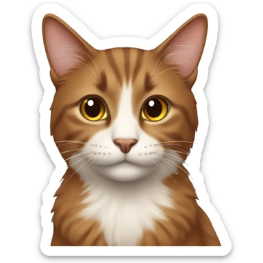 Long haired brown cat  sticker