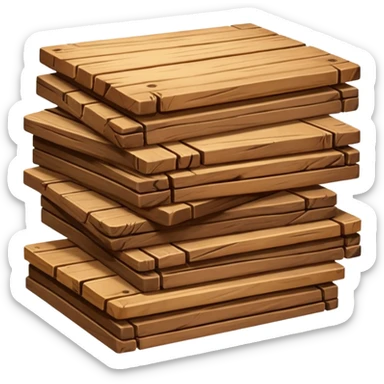 building material: wooden boards stacked on top of each other sticker