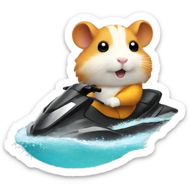 hamster on jetski sticker
