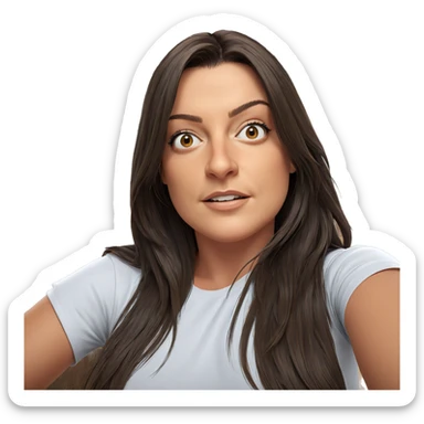 girl with brown hair indoors sticker