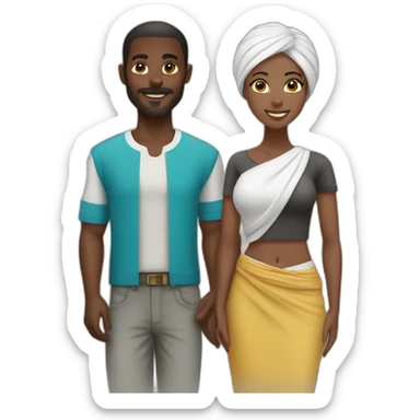 African guy and lebanon couple sticker