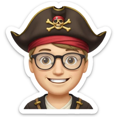 Pirate nerd sticker