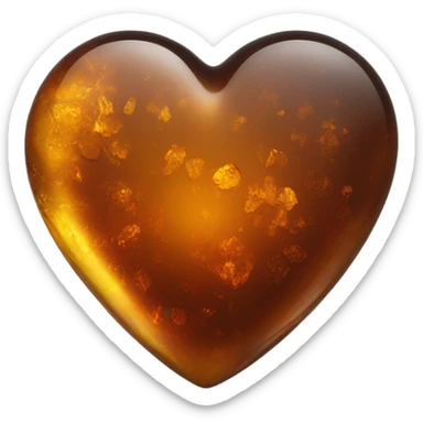 Plain Amber heart sticker