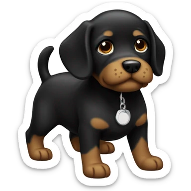 cachorro preto sticker