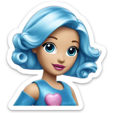 barbie logo blue with pink sparkels  sticker