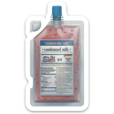 carnation condensed milk in a branded refill bag sticker