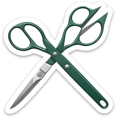 gardening scissors dark green  sticker