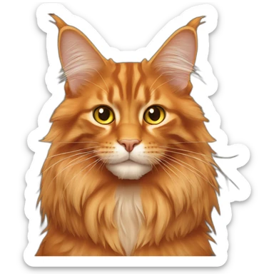 all-orange-maine-coon-cat sticker