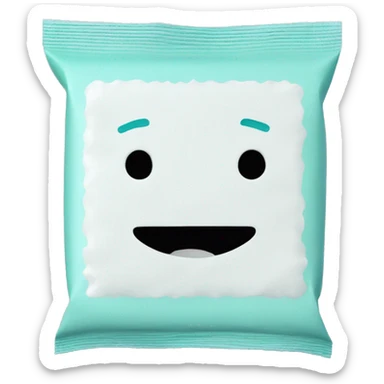 White and teal wipes sticker