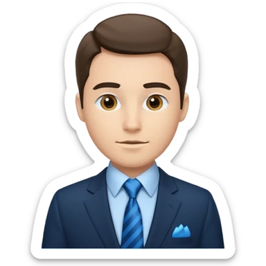 guy with suit and blue tie sticker