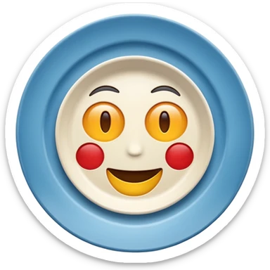 create me an image of ceramic plate emoji sticker