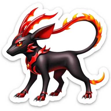 Shiny Gothic Exotic Futuristic Houndoom-Genesect-Torracat-Pokémon-Fakémon-hybrid-creature sticker