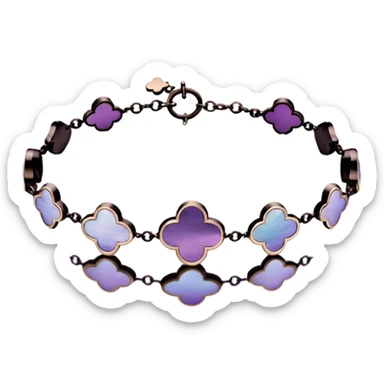 Van Cleef Vintage Alhambra bracelet in Mother of pearl purple sticker