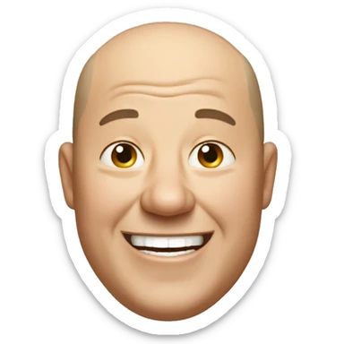 fat balding middle aged man laughing  sticker