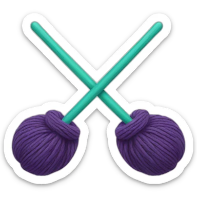 Two knitting needles sticker
