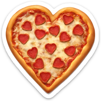 Heart pizza sticker