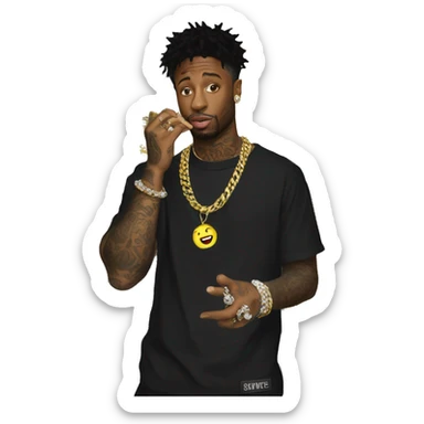 21 savage buying chains sticker
