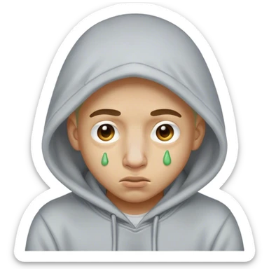 a nose with snot coming out wearing a hoodie. boogy with a hoody sticker