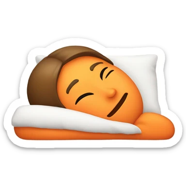 an orange fast asleep  sticker