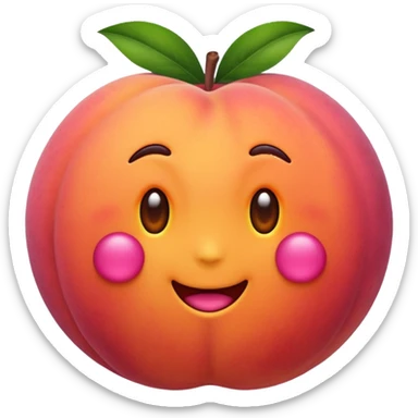 Emoji with a peach  sticker