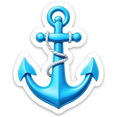 A neon anchor line drawing sticker