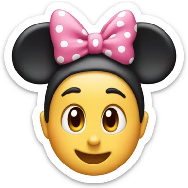emoji with minnie mouse ears sticker