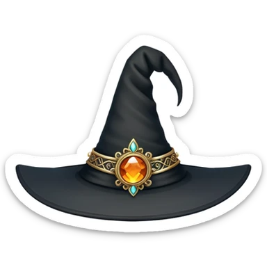 Black witch hat sticker
