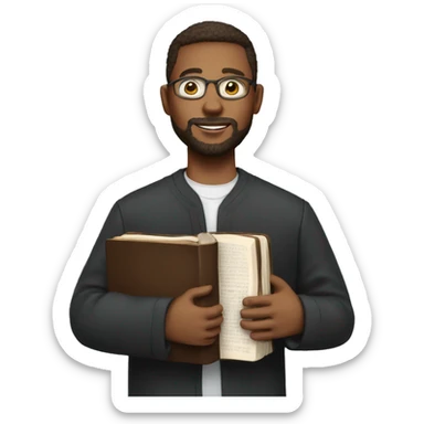 white man church pastor holding a bible sticker