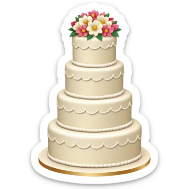 wedding cake white 3 tier sticker