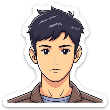 handsome male with black hair sticker