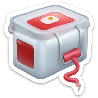 red soft transfusion package sticker