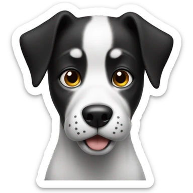 black and white dog begging  sticker